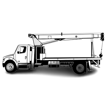 Illustration of a fixed cab boom truck